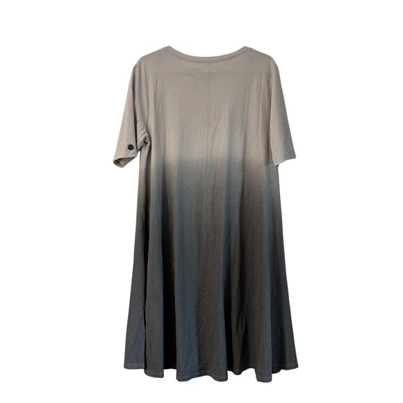 Life is Good Gray Ombre Short Sleeve Vneck T Shirt Dress Womens Size Small - Picture 4 of 6